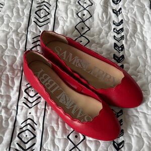Sam & Libby Scalloped Red Flats